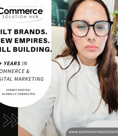 Professional woman at work desk — founder of eCommerce Solution Hub